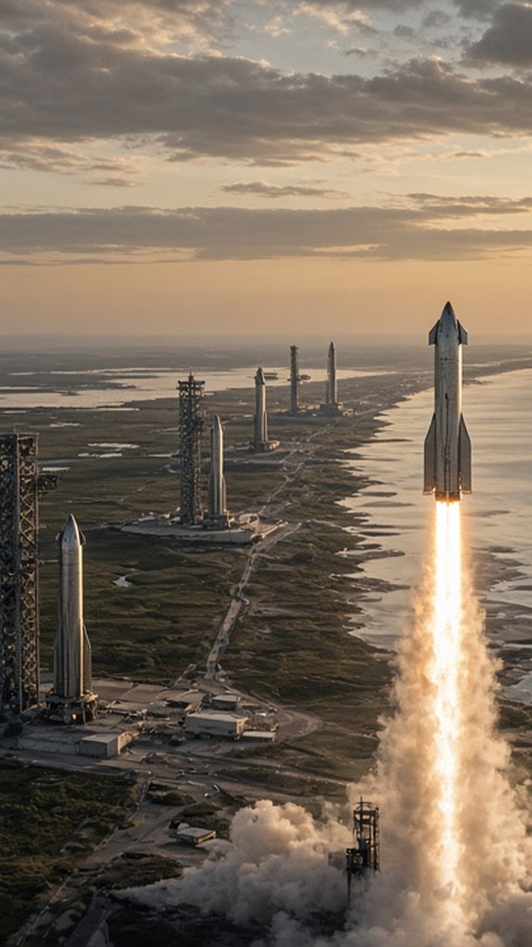 Conceptual Gulf Coast launch campus illustration